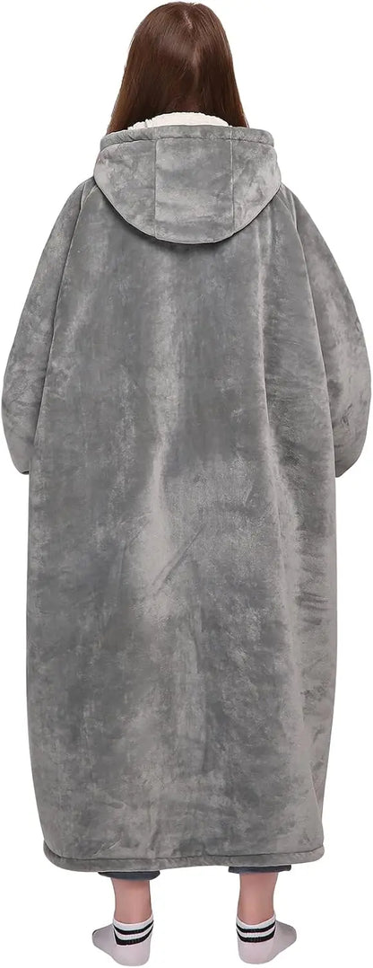 Super Sized Wearable Blanket Hoodie – Soft Hooded Sweatshirt with Sleeves & Pockets—Perfect For Gifting Comfort and Relaxation