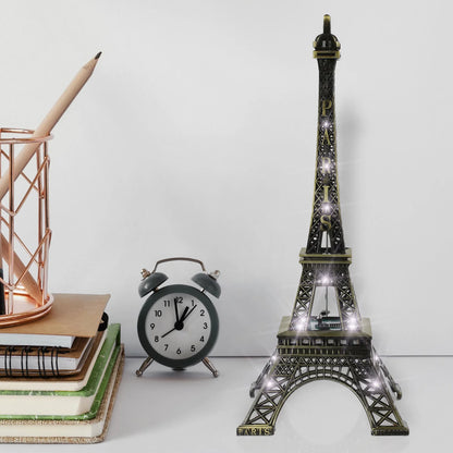 Vintage Paris Eiffel Tower with LED Light – Architecture Craft Souvenir for Home or Event Decor - Perfect Gift To Express True Love
