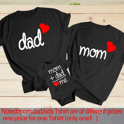 Family Theme T-Shirts Set - Dad Mom & Me Family Matching Outfits, Black & White Colors With Various Sizes Clothes/Tops for Father Mother Daughter or Son - Ideal  Gift for The Family