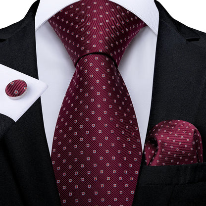 Luxury Orange Paisley Men's Tie Set for Business, Office, Party, Wedding| 3.15 Inch Silk Polyester Necktie, Cufflinks & Pocket Square - Perfect Gift for Him