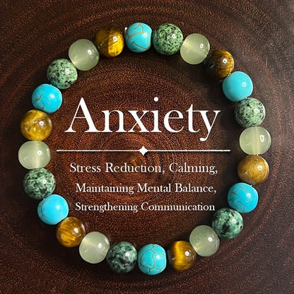 Natural Stone Beaded Bracelet – Healing, Anxiety Relief & Protection
