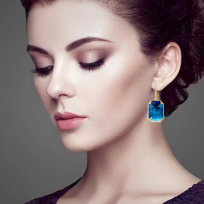 Elegant Ruby Dangle Earrings for Women – 925 Silver 18K Gold Plated Hoops Fine Jewelry for Engagement, Party & Gifting Her