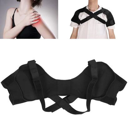 Adjustable Double Shoulder Support Brace – Compression Strap for Pain Relief & Posture Correction - Ideal Gift for Loved Ones