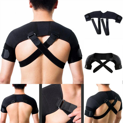 Adjustable Double Shoulder Support Brace – Compression Strap for Pain Relief & Posture Correction - Ideal Gift for Loved Ones