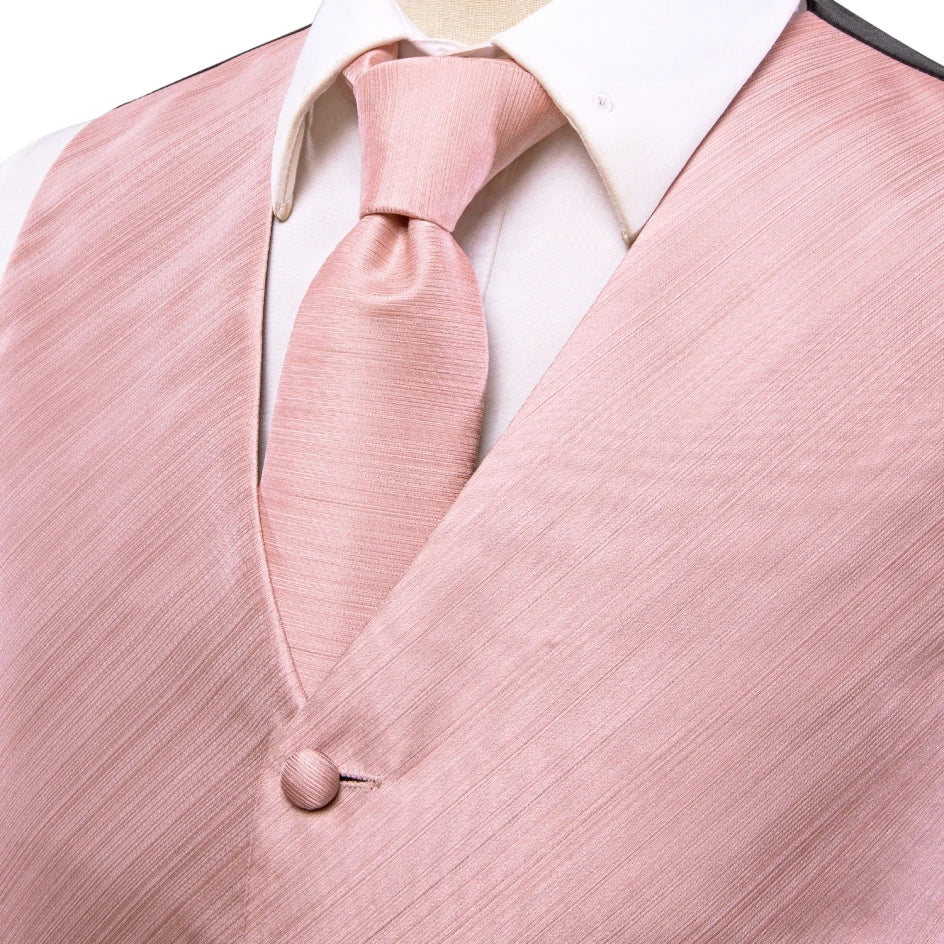 Elegant Men's Formal Silk Vest & Accessories By Hi-Tie | Waistcoat Set with Tie, Bowtie, Hanky, Cufflinks for Business, Office, Party, Wedding - Ideal Gift for Him