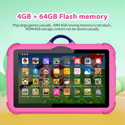 New 5G WiFi  7 Inch Kids Tablet for Fun & Learn -  4GB RAM, 64GB ROM,  Quad Core WiFi Tablets With Portable Case - Excellent Gift for Kids