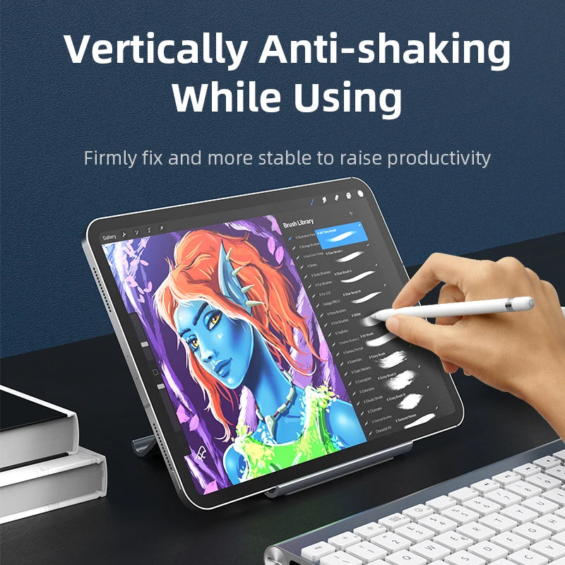 Space Saving Vertical Laptop Stand  - Heat Dissipation and Non-slip Silicone  Gravity Holder for MacBook Surface iPad Tablet - Perfect Gift for All