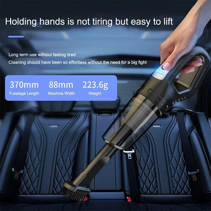 Strong Suction Cordless Vacuum Cleaner for Cars & Homes - 69980000pa, 120W High Power USB Charge, Handheld, ergonomic design - Excellent gift for yourself, family or Loved ones