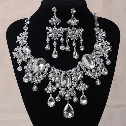 Elegant Bridal Necklace & Earrings Set : Exquisite 3-Piece Accessories for Weddings, Birthdays & Parties - Ideal Gift for women