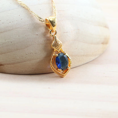 Elegant Blue Red Green Purple White Zircon Wedding Jewelry Set for Women – 925 Silver Pendant Necklace, Earrings, Ring, Bracelet - Perfect Gift for Her
