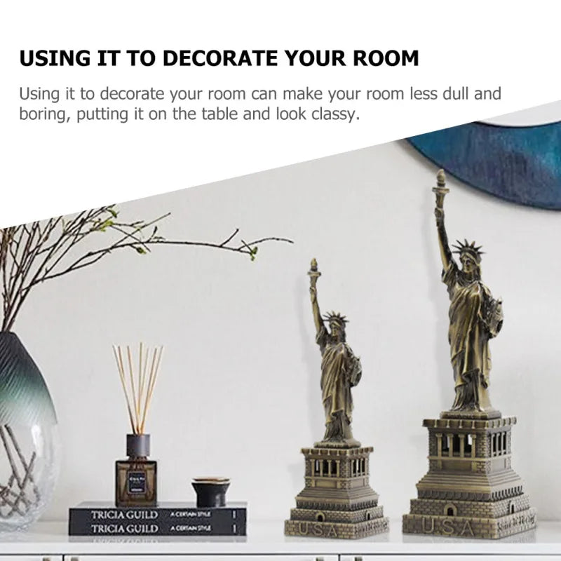 6/7/10 Inch Statue of Liberty Figurine | Garden or Desktop Decorative Model for Home, Office, and Outdoor Display | Patriotic-Themed Gift Figurine for Americans