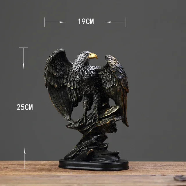 Golden Eagle Resin Statue, Symbol of Wealth, Freedom, and Power, Perfect for Home and Office Decor