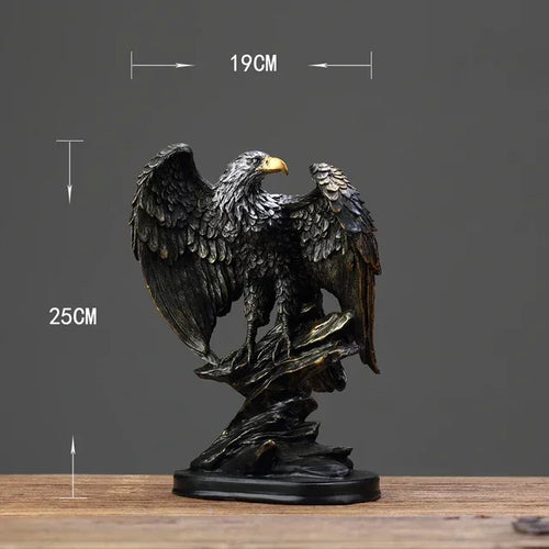 Resin Golden Eagle Statue - Symbol of Wealth, Freedom, and Power - Perfect Gift for Home and Office Decor