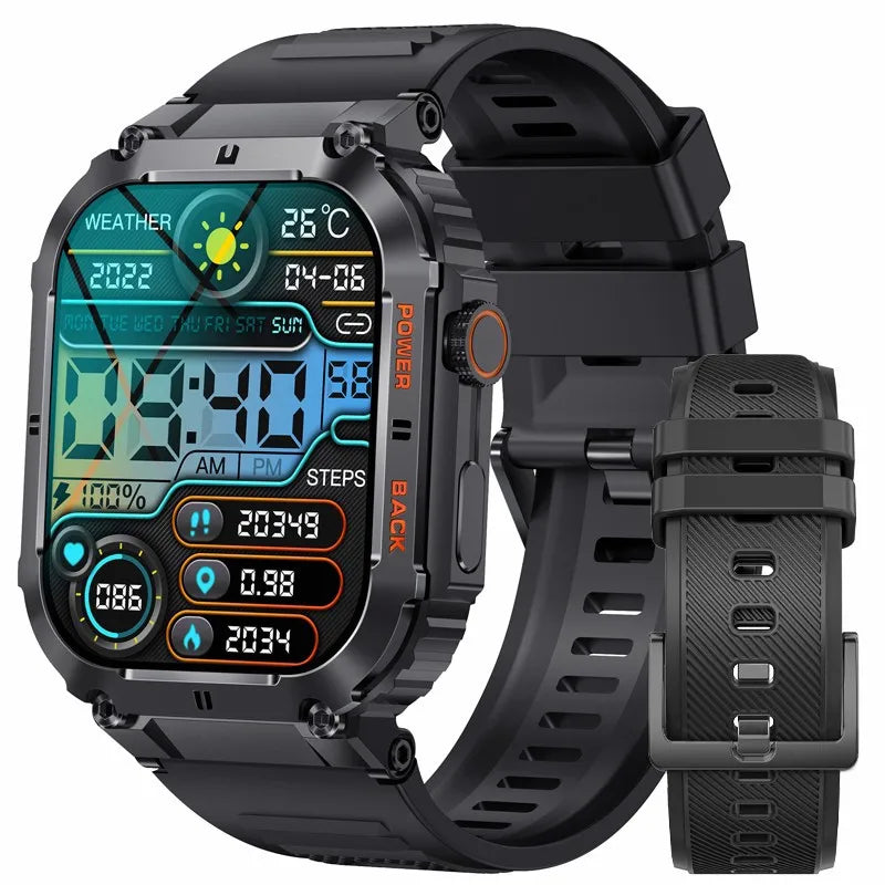 Men's Smartwatch for Android & iPhone By LIGE – Smashproof & Waterproof, 1.96" Display, Bluetooth Call, Fitness Tracker, 400mAh Battery - Perfect Gift for Him
