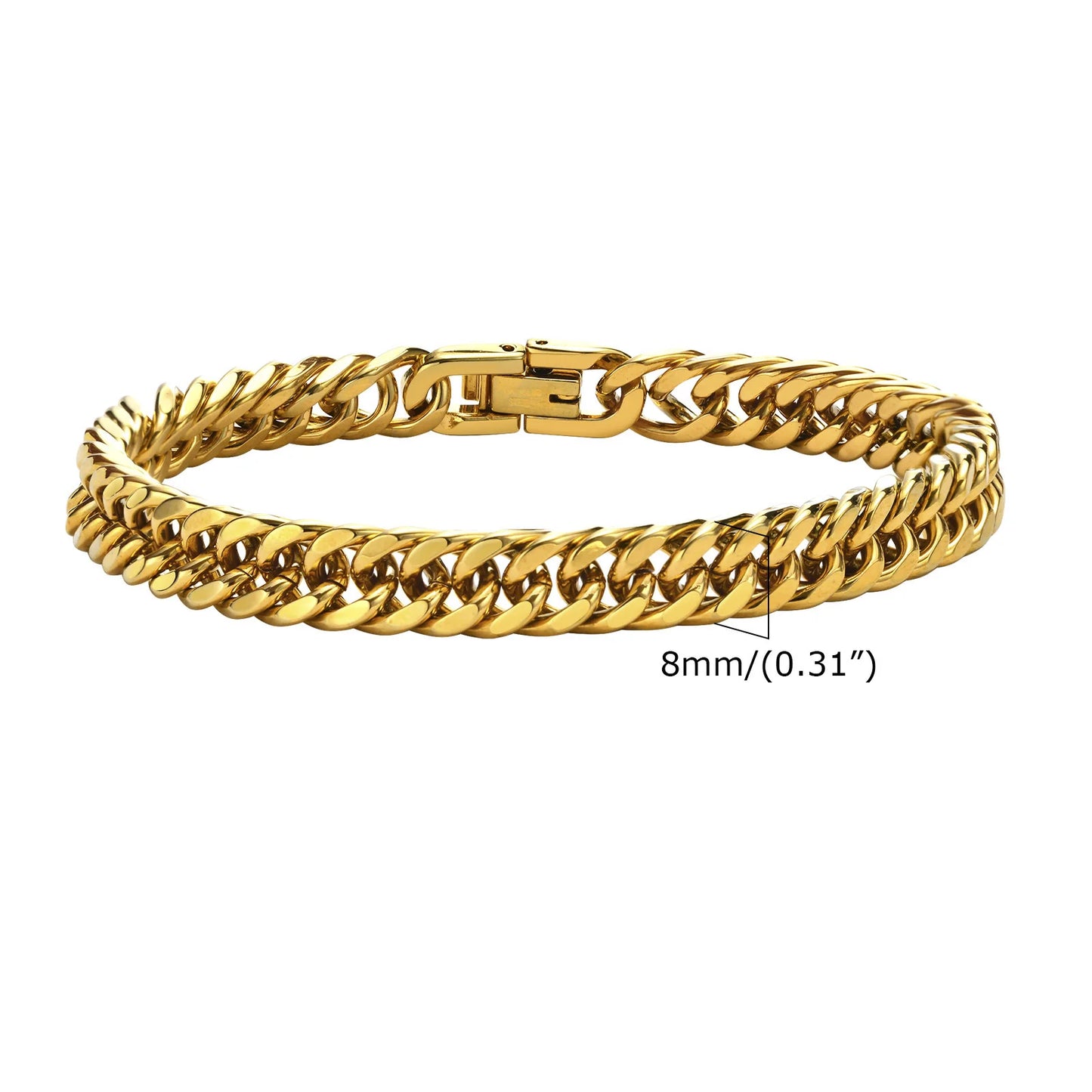 Bold 8mm/12mm Oxidized Stainless Steel Cuban Link Bracelet for Men - Punk Rock Style Wristband for Daily Wear & Party - Perfect Jewelry Gift for Him