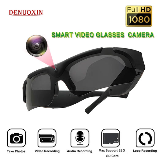 Smart Glasses with Mini HD 1080p Camera for Video Recording - Ideal for Sports and Travel