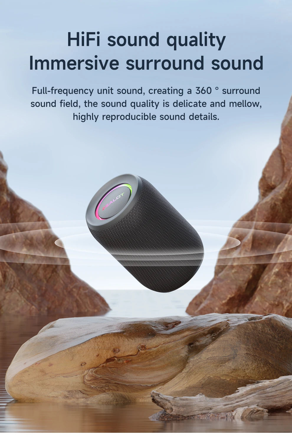 Powerful Bluetooth Speaker with Deep Bass & LED Light – Waterproof Outdoor Soundbox, Wireless Bluetooth  Subwoofer - Perfect Gift for Friends, Family