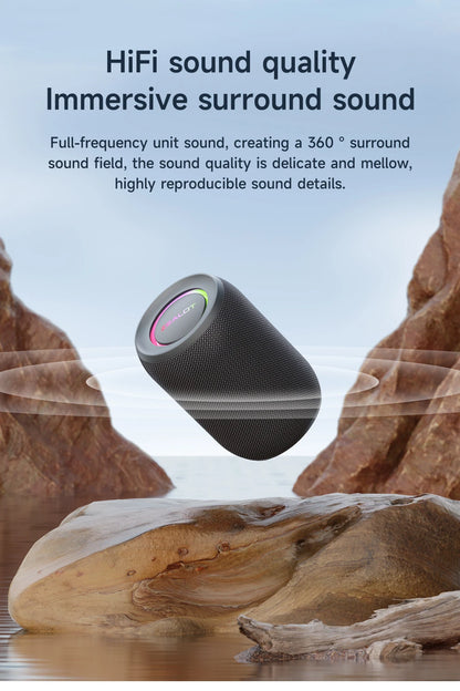 Powerful Bluetooth Speaker with Deep Bass & LED Light – Waterproof Outdoor Soundbox, Wireless Bluetooth  Subwoofer - Perfect Gift for Friends, Family
