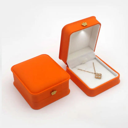 LED Light Velvet Jewelry Ring/Necklace Pendant Box – Luxury Gift Display Case for Proposal, Engagement & Wedding