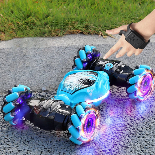 2.4G Gesture Radio Remote Control Spray Stunt Car -   4WD RC Drift Car With Music LED Lights  360° Rotating Climbing Car Toys Gift - Excellent Gift for Kids & Teens