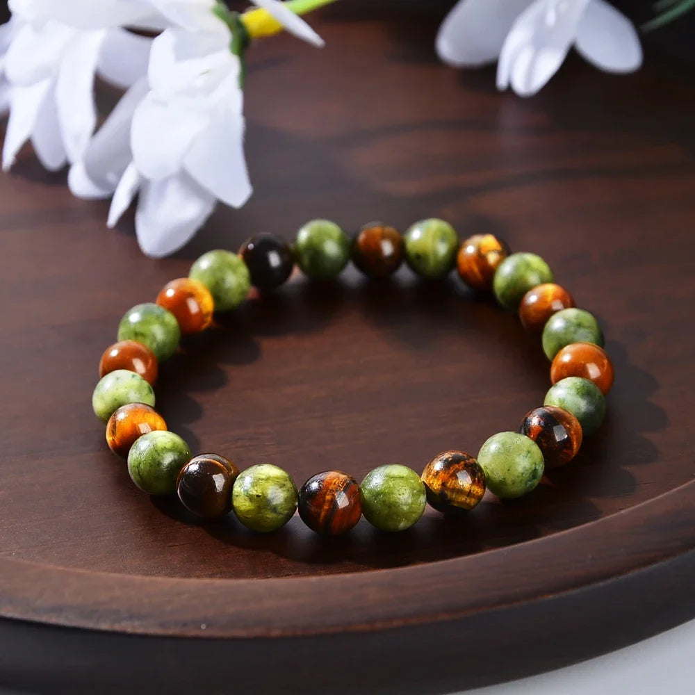 Natural Stone Beaded Bracelet – Healing, Anxiety Relief & Protection