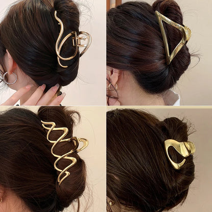 Fashion Geometric Metal Hair Claw Clips, Large Hair Catch Clip ,Headband, Hairpin, Hair Accessories For women and girls