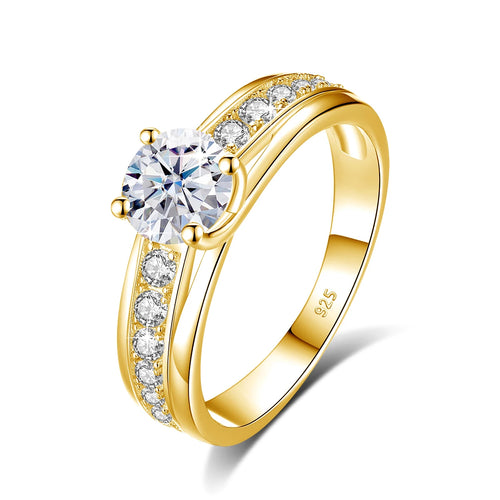 1 Carat Moissanite Engagement Ring for Women – 925 Sterling Silver Rhodium Plated Wedding Jewelry - Elegant Gift for Her
