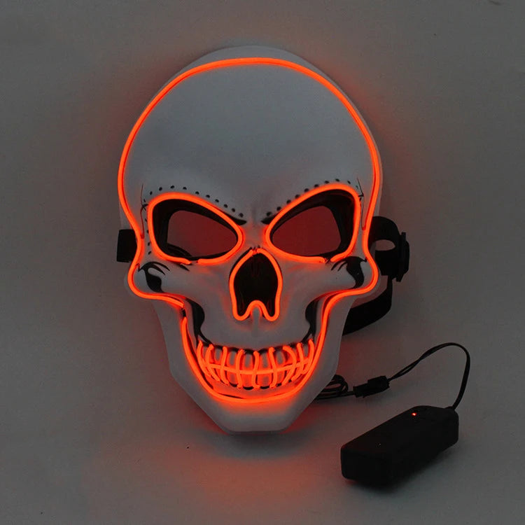 Halloween LED Horror Skull Mask – Luminous Cold Light Cosplay Mask for Spooky Parties & Decorations