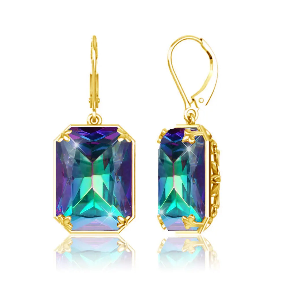 Elegant Ruby Dangle Earrings for Women – 925 Silver 18K Gold Plated Hoops Fine Jewelry for Engagement, Party & Gifting Her