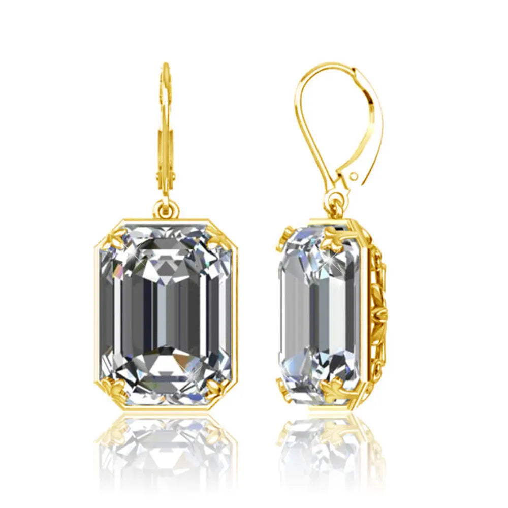 Elegant Ruby Dangle Earrings for Women – 925 Silver 18K Gold Plated Hoops Fine Jewelry for Engagement, Party & Gifting Her