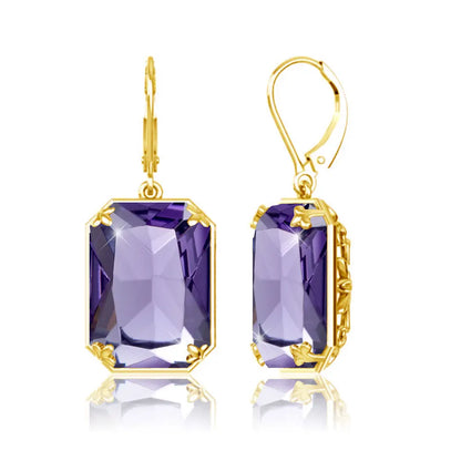 Elegant Ruby Dangle Earrings for Women – 925 Silver 18K Gold Plated Hoops Fine Jewelry for Engagement, Party & Gifting Her