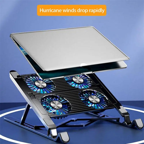 Foldable Laptop Stand Cooling Pad -  Laptop Stand & Cooling Fans, Foldable Support Rack - Ideal Gift for Yourself or Your  Loved Ones