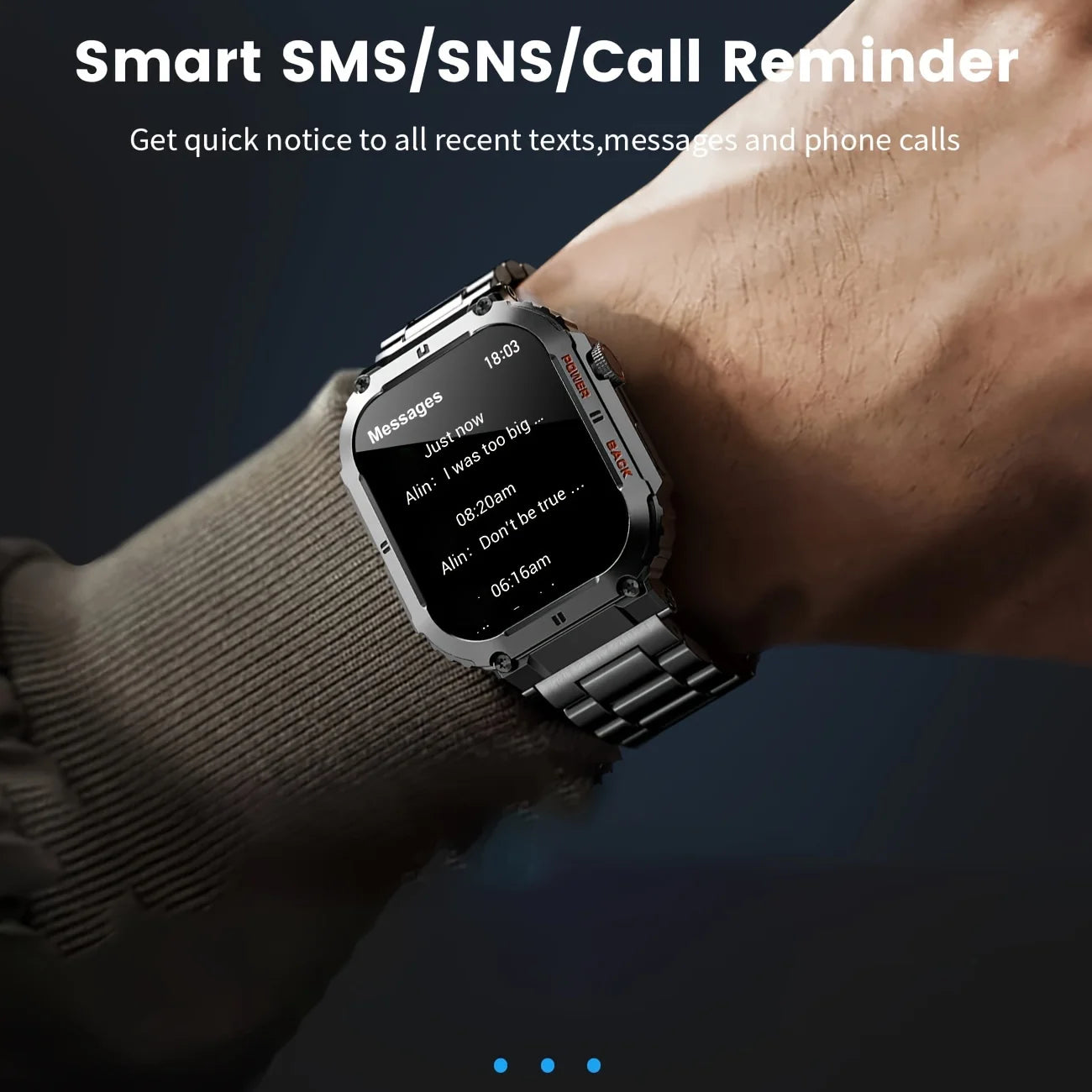 Men's Smartwatch for Android & iPhone By LIGE – Smashproof & Waterproof, 1.96" Display, Bluetooth Call, Fitness Tracker, 400mAh Battery - Perfect Gift for Him