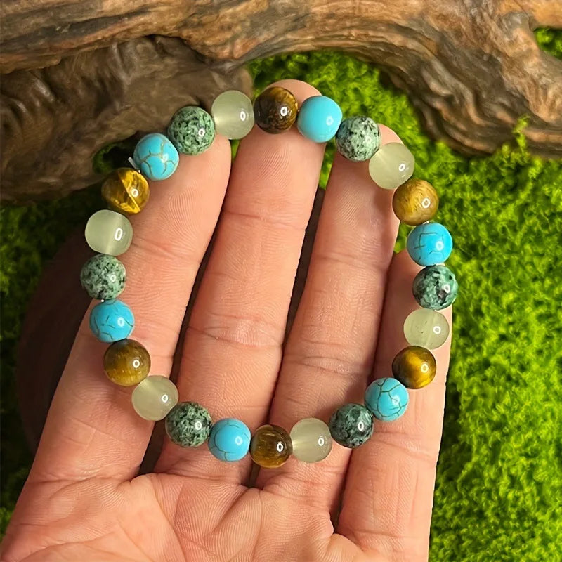 Natural Stone Beaded Bracelet – Healing, Anxiety Relief & Protection
