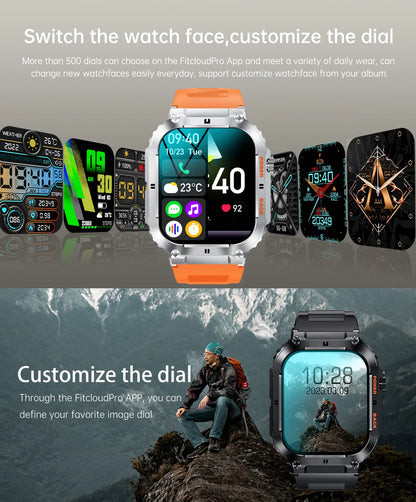Men's Smartwatch for Android & iPhone By LIGE – Smashproof & Waterproof, 1.96" Display, Bluetooth Call, Fitness Tracker, 400mAh Battery - Perfect Gift for Him
