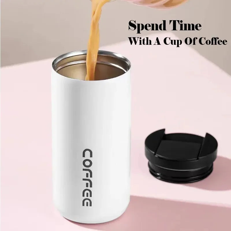 400ml Leak-Proof Stainless Steel Thermal Coffee Mug – Portable Travel Cup, Insulated 304 Thermos, Water Bottle - Perfect Gift for Family, Friends & Yourself
