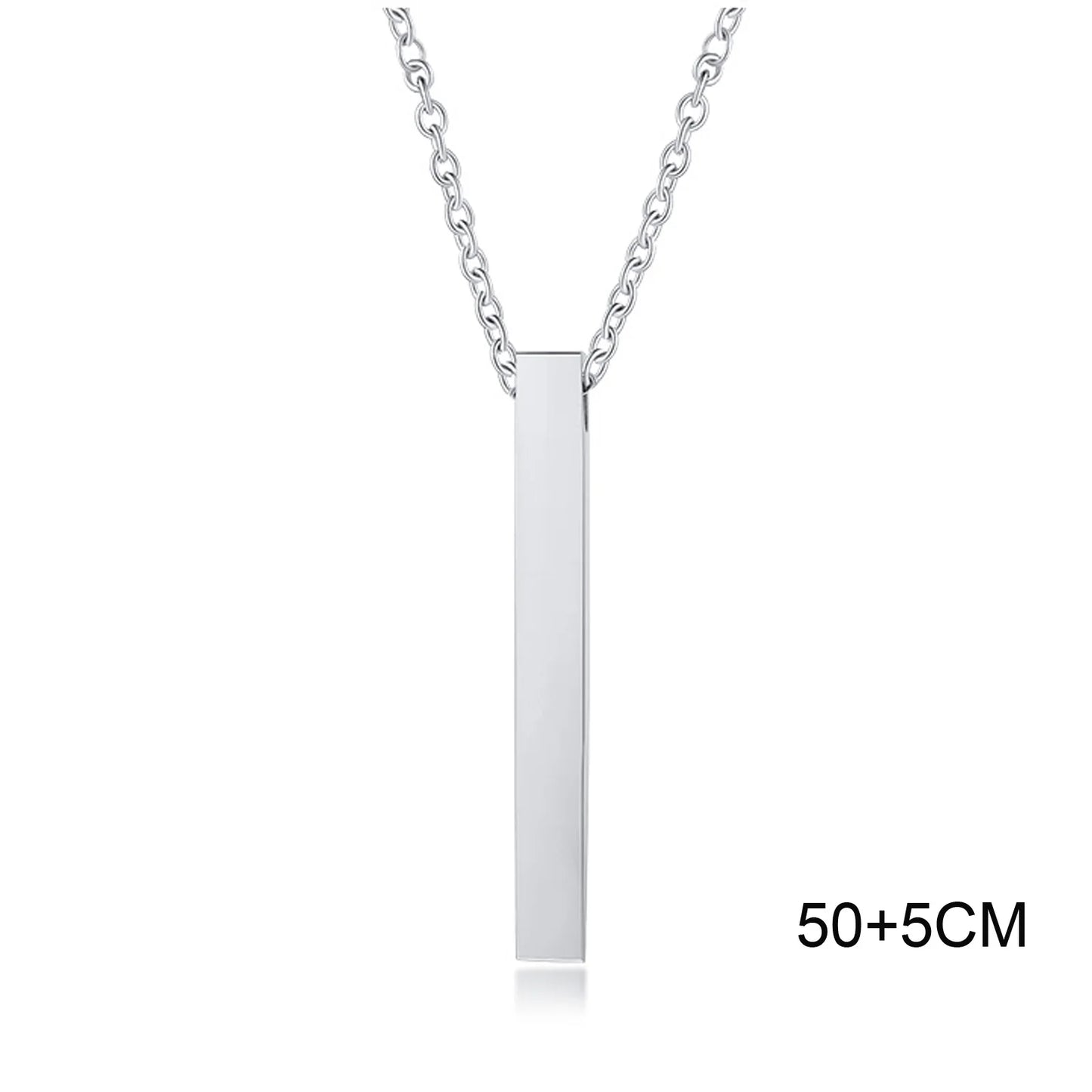 Waterproof Stainless Steel Bar Pendant Necklace – Unisex Minimalist Jewelry