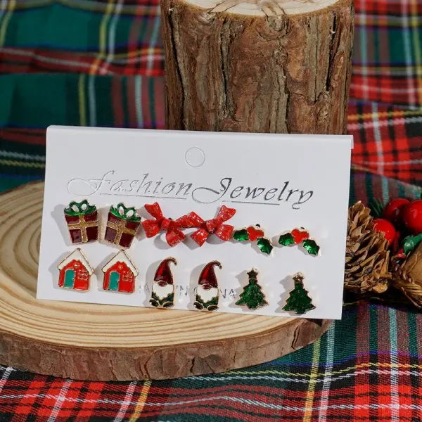 Christmas Earrings Set for Women 12/20 Pairs – Crystal Zircon Snowflake, Bowknot, Elk & Xmas Tree Holiday Gifts