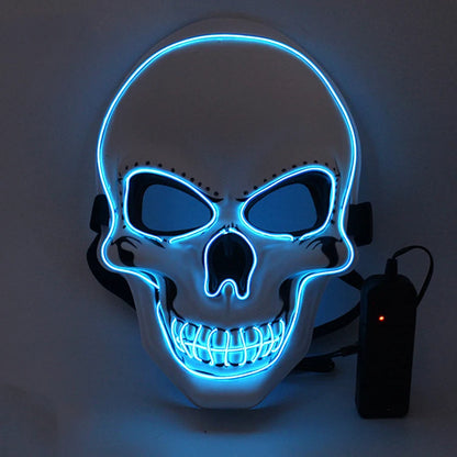 Halloween LED Horror Skull Mask – Luminous Cold Light Cosplay Mask for Spooky Parties & Decorations