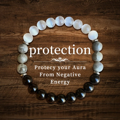 Natural Stone Beaded Bracelet – Healing, Anxiety Relief & Protection