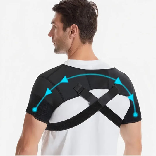 Adjustable Double Shoulder Support Brace – Compression Strap for Pain Relief & Posture Correction - Ideal Gift for Loved Ones