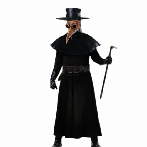 Halloween Cosplay Cloak Costume for Kids and Adults - Hooded Cloak Long Nose Beak Latex Mask with Plague Doctor Outfit - Perfect Halloween Gift for All