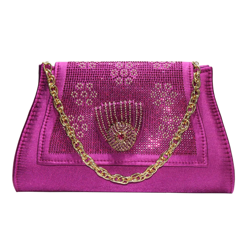 Women’s Wedding Shoes & Matching Diamond Bag Set – Italian Style Girly Glam Look Sandal & Clutch Handbag - Elegant Gift for Her