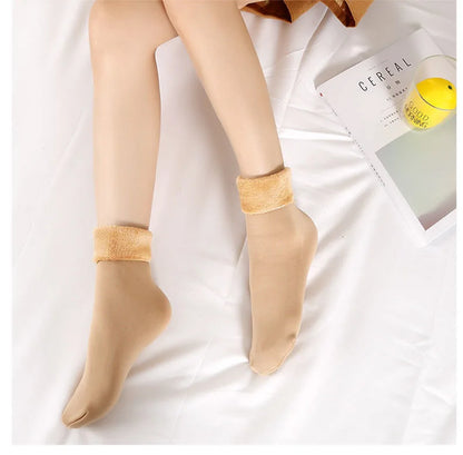 5 Pairs Winter Thermal Wool Cashmere Socks – Warm Seamless Unisex Velvet Sock