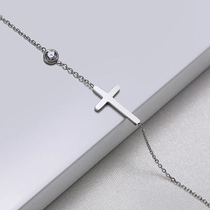 Women’s Minimalist Thin Chain Bracelet Cross Moon Star Charm