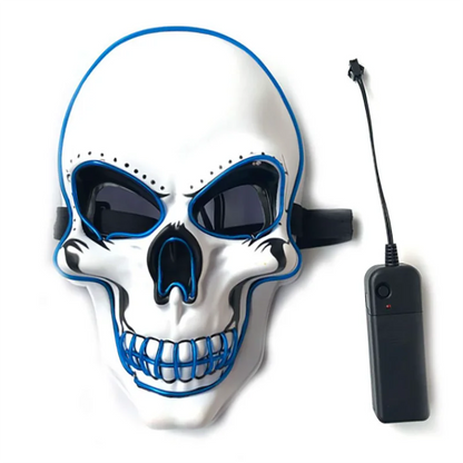 Halloween LED Horror Skull Mask – Luminous Cold Light Cosplay Mask for Spooky Parties & Decorations
