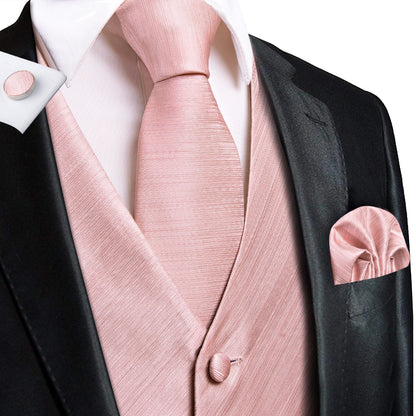 Elegant Men's Formal Silk Vest & Accessories By Hi-Tie | Waistcoat Set with Tie, Bowtie, Hanky, Cufflinks for Business, Office, Party, Wedding - Ideal Gift for Him