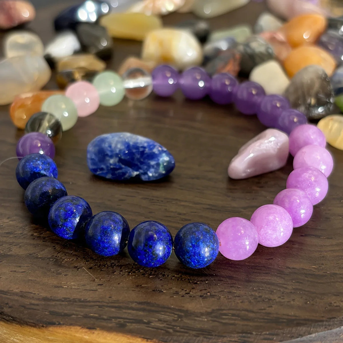 Natural Stone Beaded Bracelet – Healing, Anxiety Relief & Protection