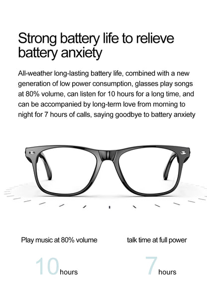 LIGE Intelligent Translation Smart Bluetooth Glasses - Wireless Calling Sunglasses with Mic, Touch Control & Voice Assistant - Perfect Gift for All