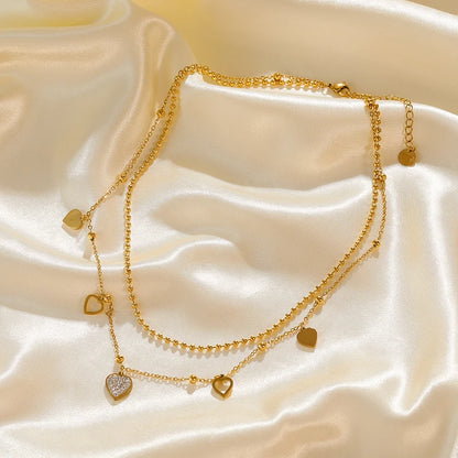 EILIECK 316L Stainless Steel White Green Red Zirconia Crystal Necklace For Women Fashion Neck Jewelry Wedding Party Accessories